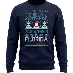 Ugly Sweater Christmas  Men Sweatshirt with Snowman Design Size L